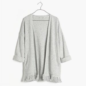 MADEWELL Memento Fringe Cardigan Gray Small